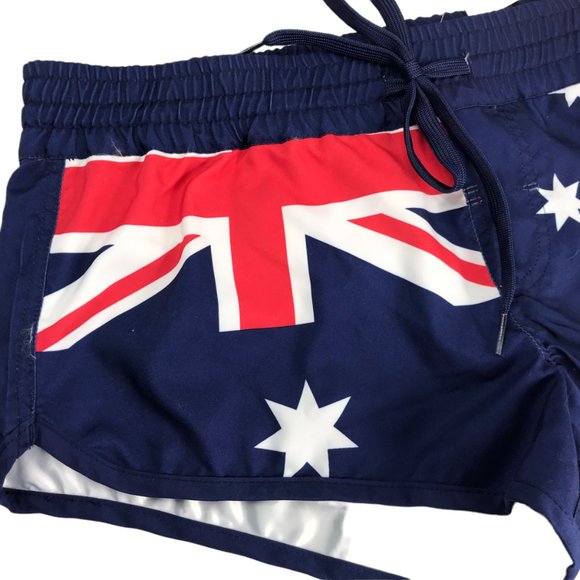 New NWT Swim JAYJAYS Shorts Cheeky Blue Red White Australian Aussie Flag Size S - Picture 2 of 11